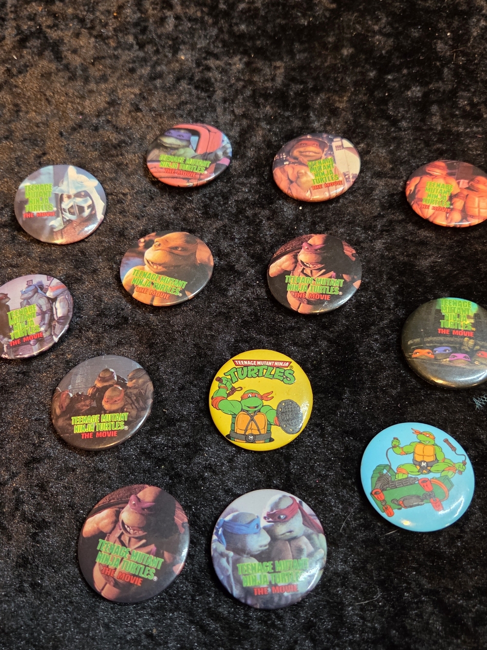90s Teenage Mutant Ninja Turtles Button Pin Lot 13 - Colorful Collectible Pins